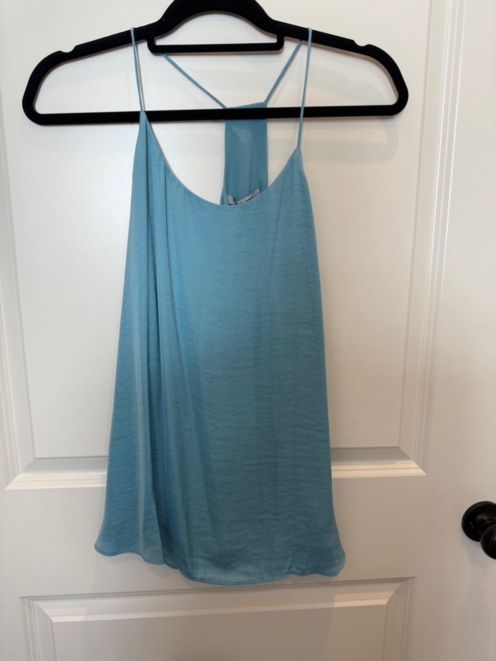 Light Blue Spaghetti Strap Women's Tank Top
